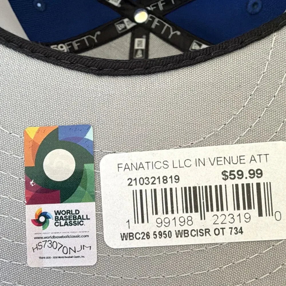 New Era 59FIFTY Fitted Hat 7 3/4 Blue Israel World Baseball Classic Star
